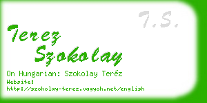 terez szokolay business card